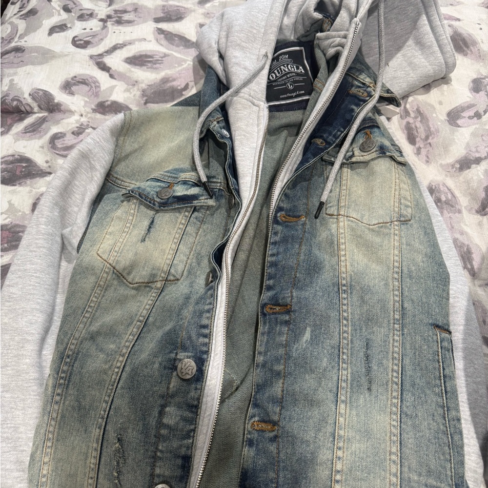 YoungLA Blue and Gray Lightweight Shirt Jacket